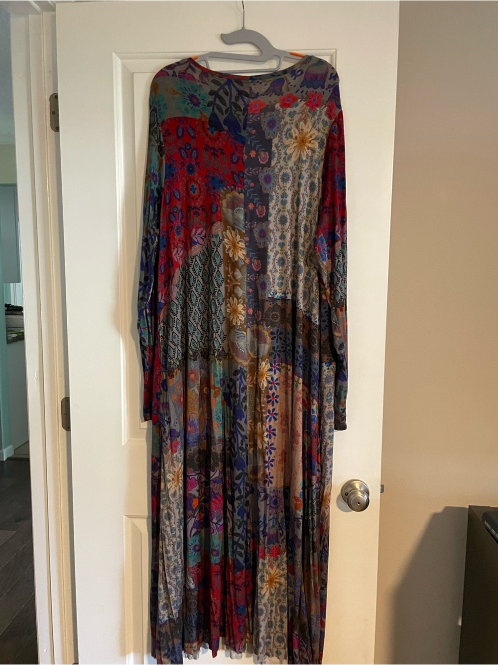 NATURAL LIFE Multicolor Floral Patchwork Long Sleeve Maxi Dress
